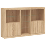 Dressoir met LED-verlichting 162x37x100 cm sonoma eikenkleurig - AllerleiShop