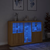 Dressoir met LED-verlichting 162x37x100 cm sonoma eikenkleurig - AllerleiShop