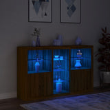 Dressoir met LED-verlichting 162x37x100 cm bruin eikenkleur - AllerleiShop