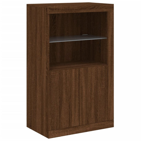 Dressoir met LED-verlichting 162x37x100 cm bruin eikenkleur - AllerleiShop