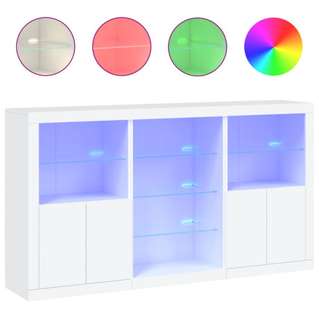 Dressoir met LED-verlichting 181,5x37x100 cm wit - AllerleiShop