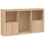 Dressoir met LED-verlichting 181,5x37x100 cm sonoma eikenkleur - AllerleiShop