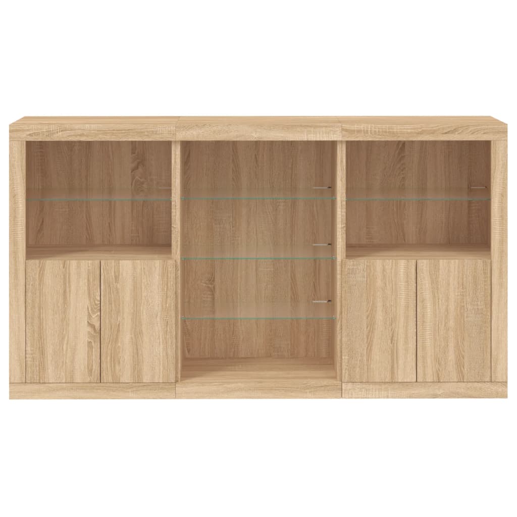 Dressoir met LED-verlichting 181,5x37x100 cm sonoma eikenkleur - AllerleiShop