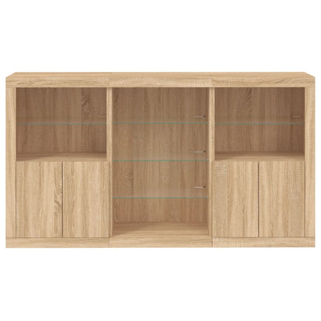 Dressoir met LED-verlichting 181,5x37x100 cm sonoma eikenkleur - AllerleiShop