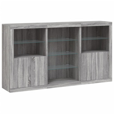 Dressoir met LED-verlichting 181,5x37x100 cm grijs sonoma eiken - AllerleiShop