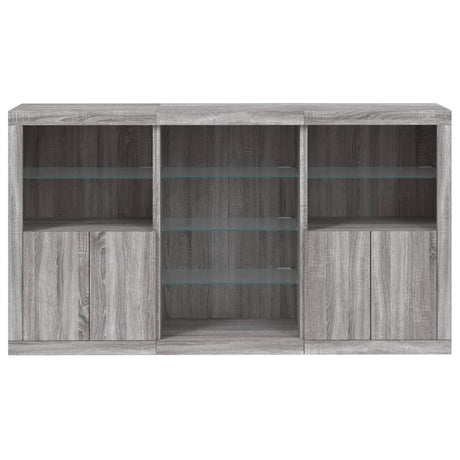 Dressoir met LED-verlichting 181,5x37x100 cm grijs sonoma eiken - AllerleiShop