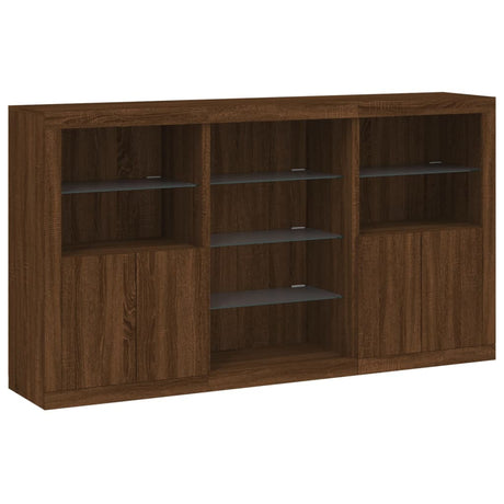 Dressoir met LED-verlichting 181,5x37x100 cm bruin eikenkleur - AllerleiShop