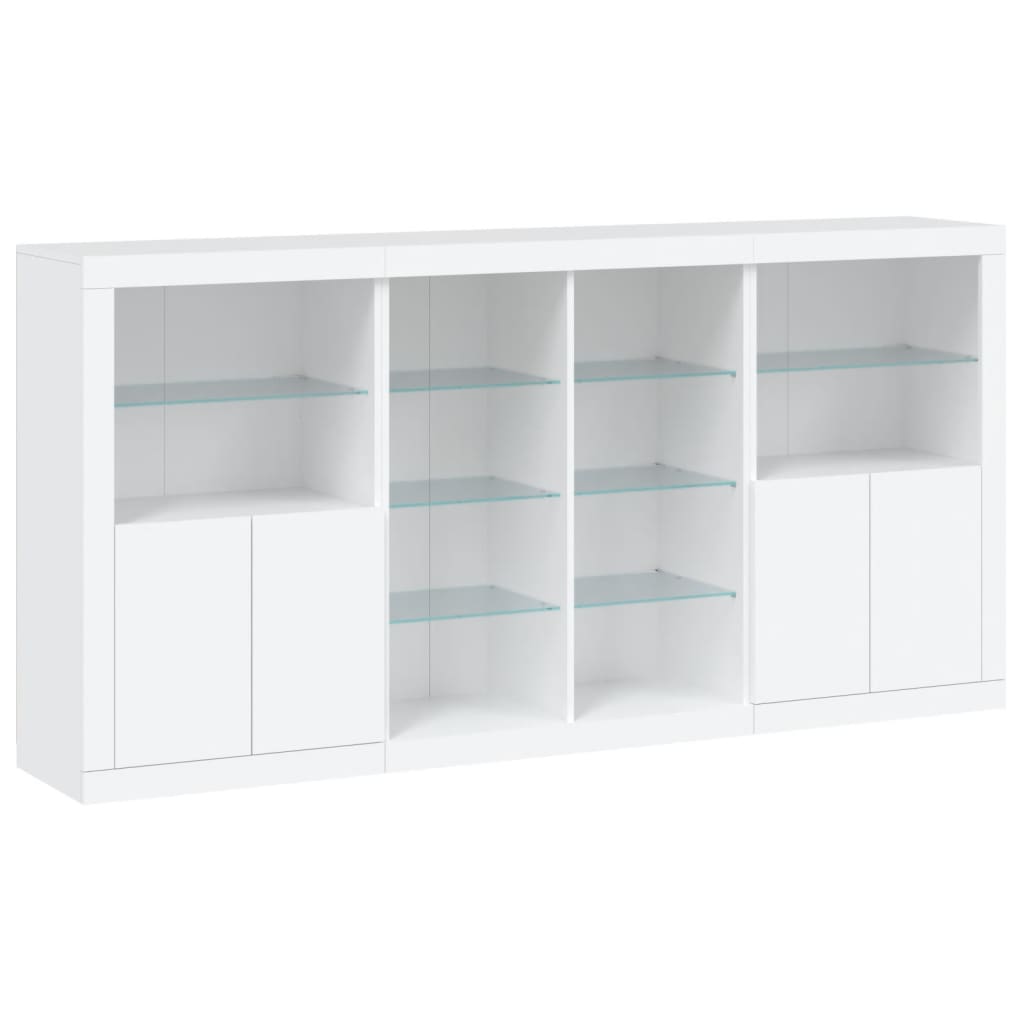 Dressoir met LED-verlichting 202x37x100 cm wit - AllerleiShop