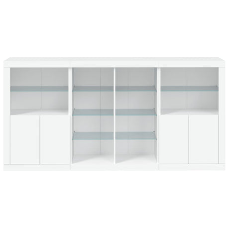 Dressoir met LED-verlichting 202x37x100 cm wit - AllerleiShop