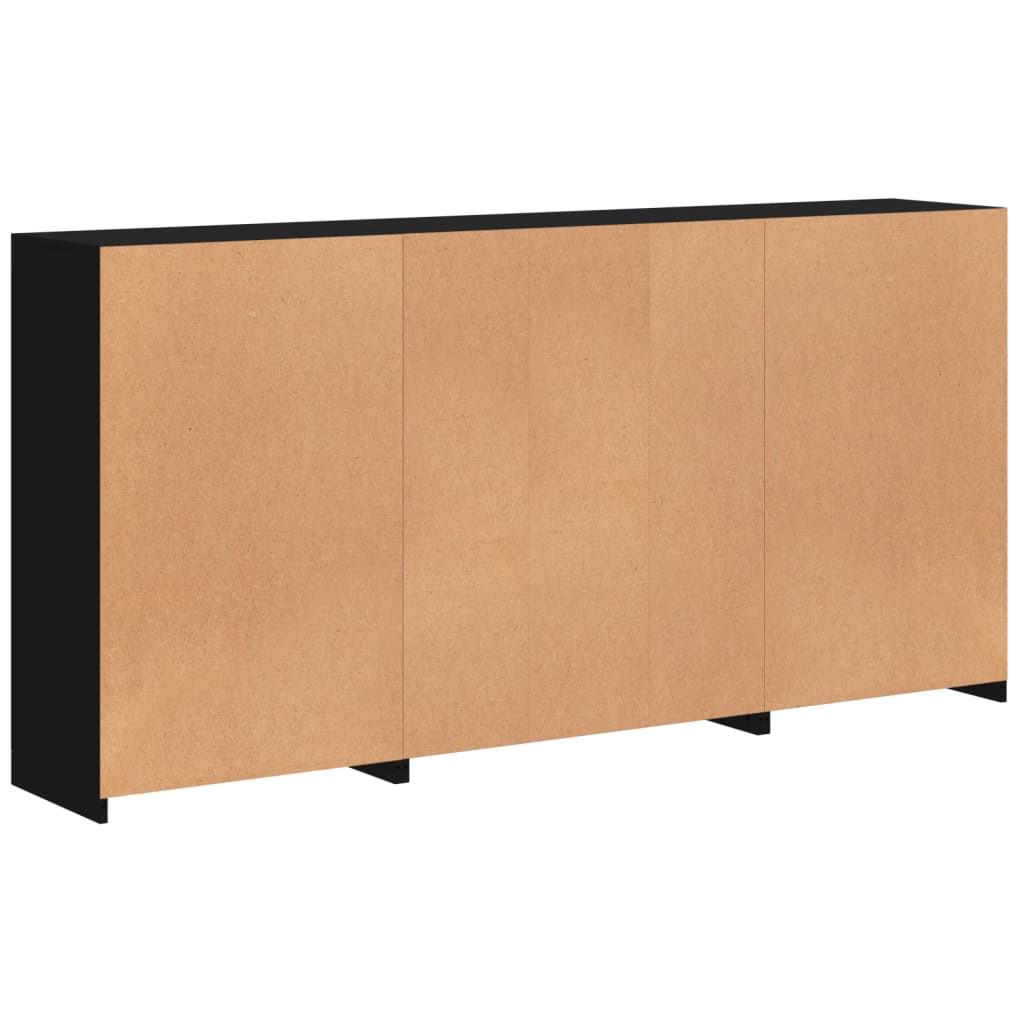 Dressoir met LED-verlichting 202x37x100 cm zwart - AllerleiShop