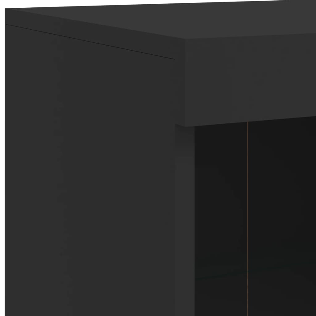 Dressoir met LED-verlichting 202x37x100 cm zwart - AllerleiShop