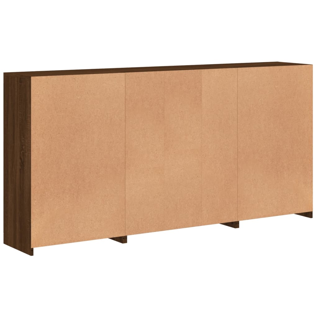 Dressoir met LED-verlichting 202x37x100 cm bruin eikenkleur - AllerleiShop