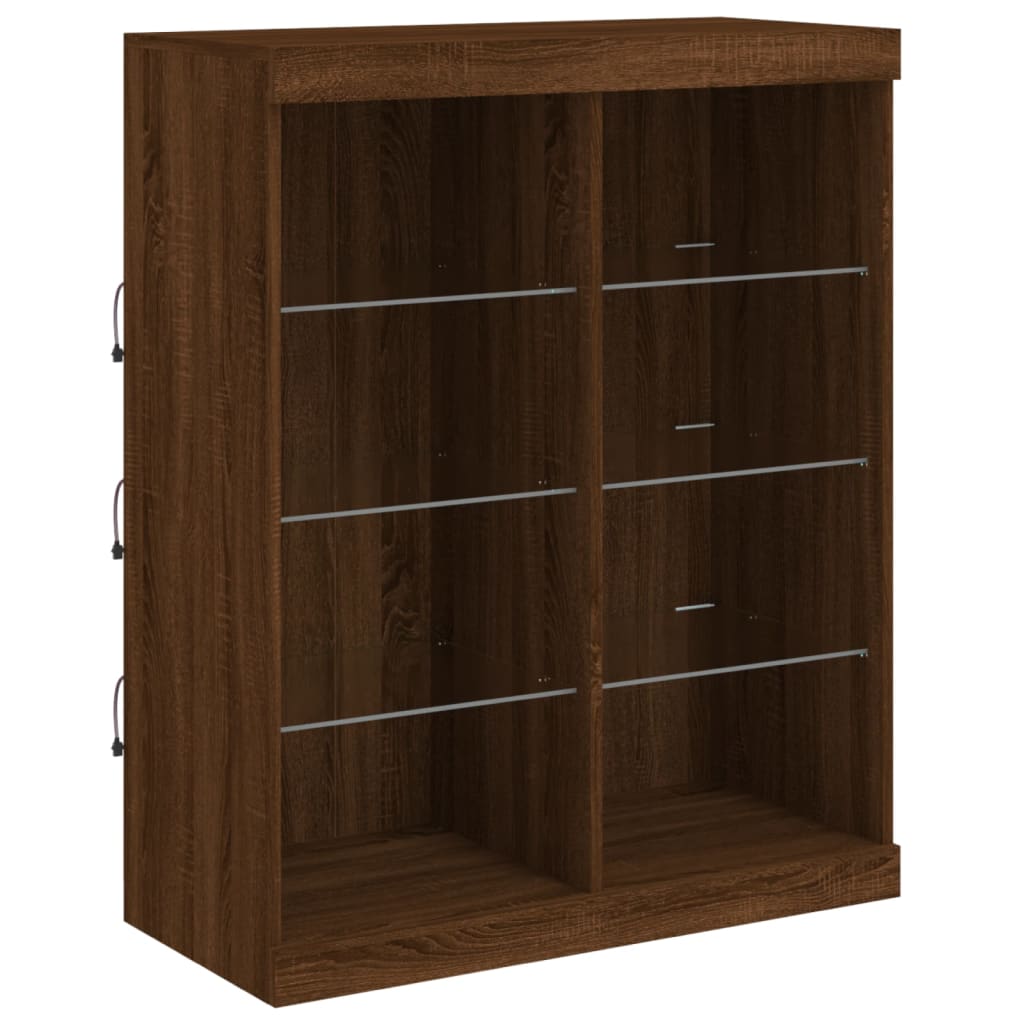 Dressoir met LED-verlichting 202x37x100 cm bruin eikenkleur - AllerleiShop