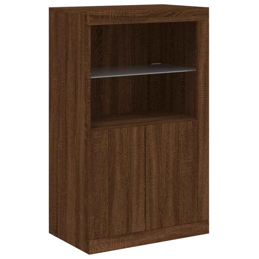 Dressoir met LED-verlichting 202x37x100 cm bruin eikenkleur - AllerleiShop