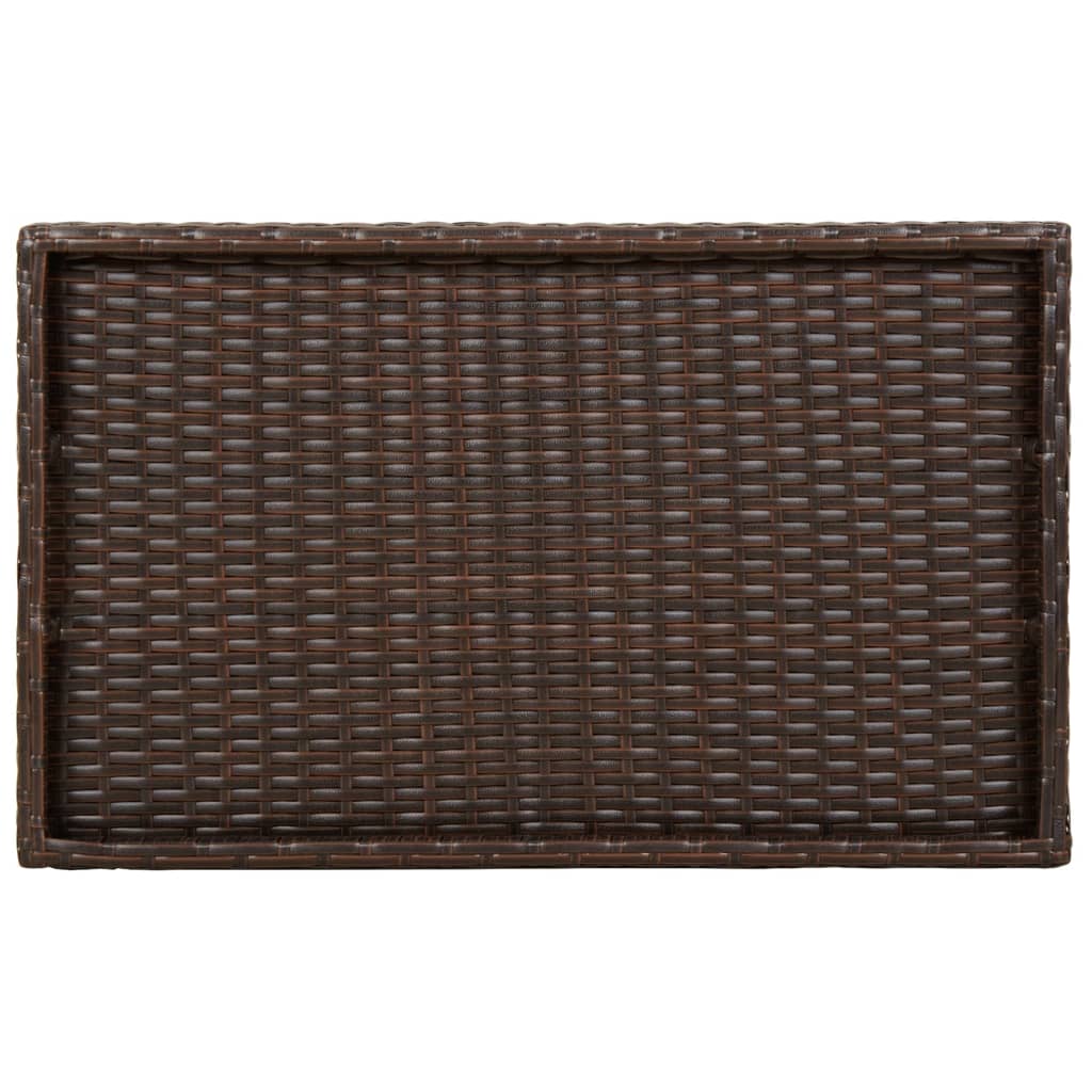 Dienbladtafel inklapbaar 65x40x75 cm poly rattan bruin - AllerleiShop