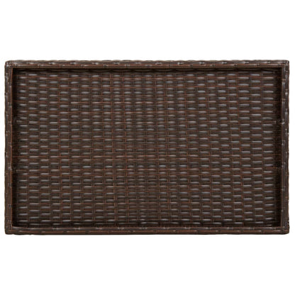 Dienbladtafel inklapbaar 65x40x75 cm poly rattan bruin - AllerleiShop