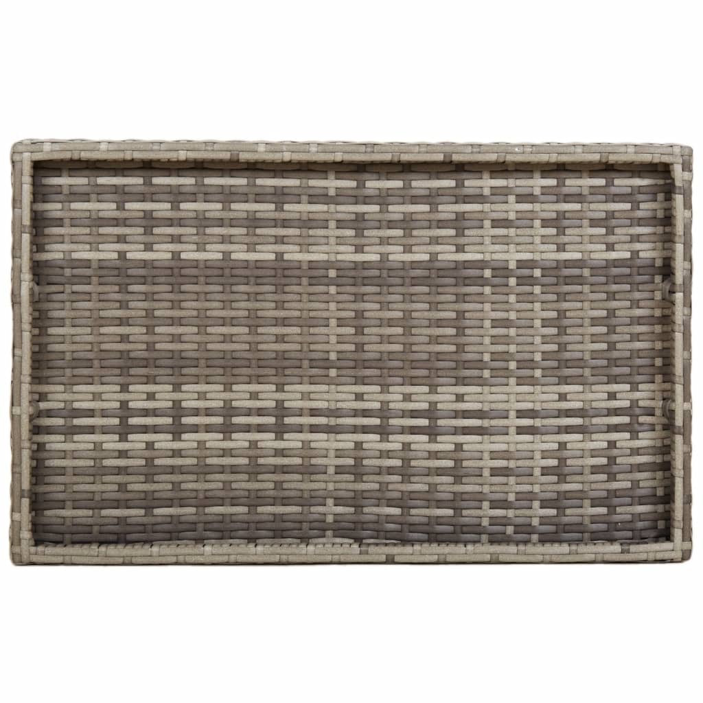 Dienbladtafel inklapbaar 65x40x75 cm poly rattan grijs - AllerleiShop