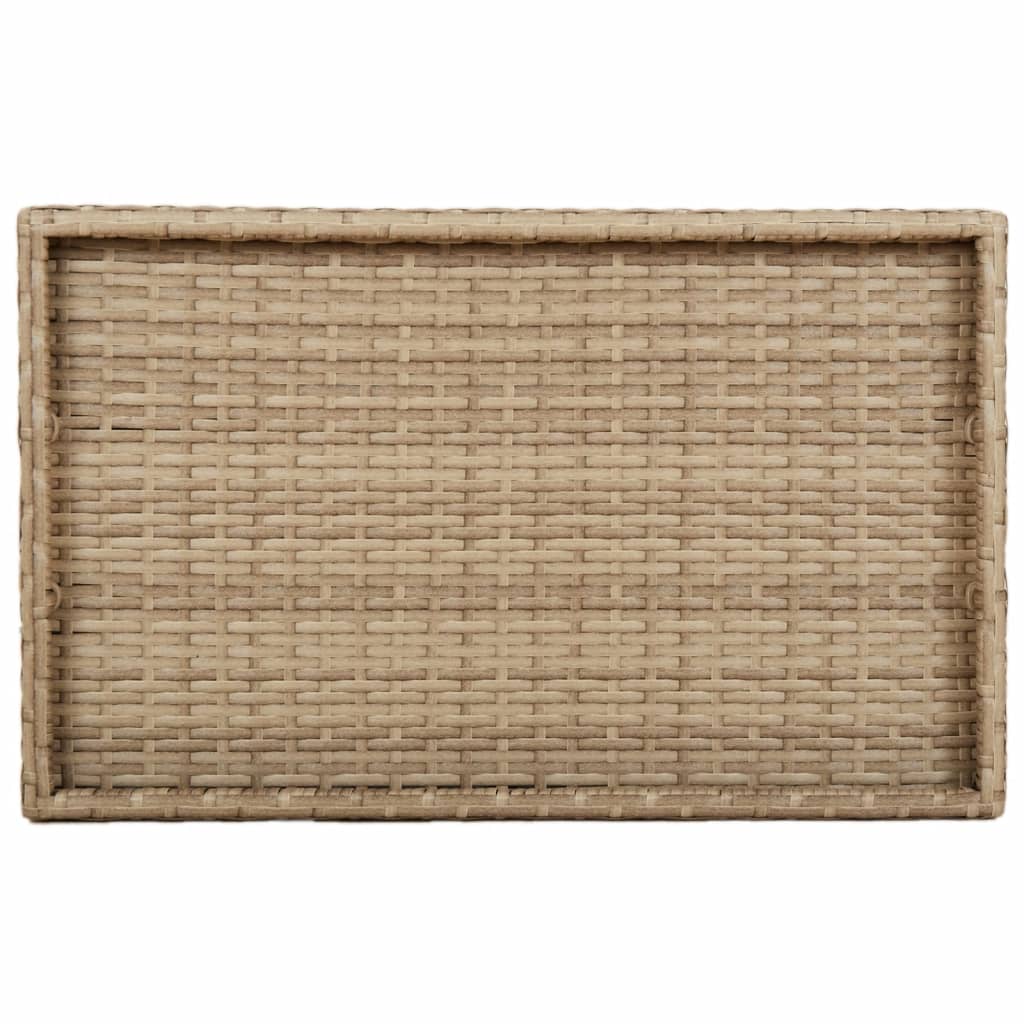 Dienbladtafel inklapbaar 65x40x75 cm poly rattan beige - AllerleiShop