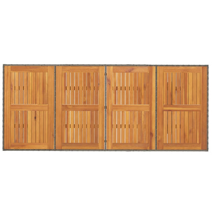 Tuintafel met acaciahouten blad 190x80x74 cm poly rattan grijs - AllerleiShop