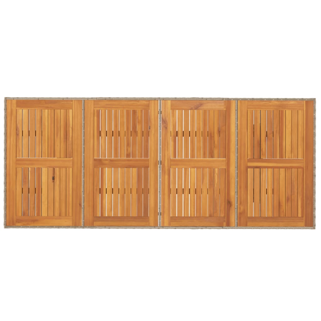 Tuintafel met acaciahouten blad 190x80x74 cm poly rattan beige - AllerleiShop