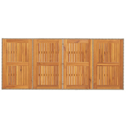 Tuintafel met acaciahouten blad 190x80x74 cm poly rattan beige - AllerleiShop