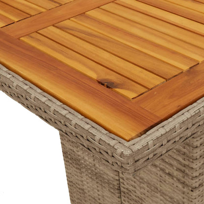 Tuintafel met acaciahouten blad 190x80x74 cm poly rattan beige - AllerleiShop