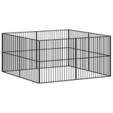 Hondenkennel 8 panelen gepoedercoat staal zwart - AllerleiShop