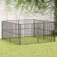 Hondenkennel 8 panelen gepoedercoat staal zwart - AllerleiShop