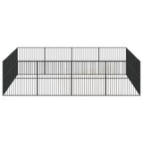 Hondenkennel 16 panelen gepoedercoat staal zwart - AllerleiShop