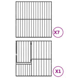 Hondenkennel 8 panelen gepoedercoat staal zwart - AllerleiShop