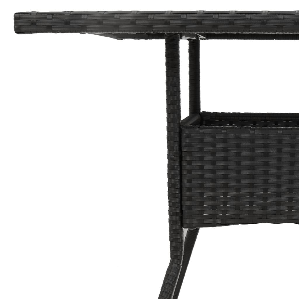 Tuintafel met acaciahouten blad 80x80x75 cm poly rattan zwart - AllerleiShop