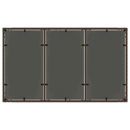 Tuintafel met glazen blad 150x90x75 cm poly rattan bruin - AllerleiShop