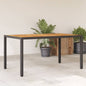 Tuintafel met acaciahouten blad 150x90x75 cm poly rattan zwart - AllerleiShop