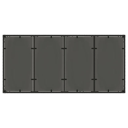 Tuintafel met glazen blad 190x90x75 cm poly rattan zwart - AllerleiShop