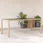 Tuintafel met glazen blad 190x90x75 cm poly rattan beige - AllerleiShop