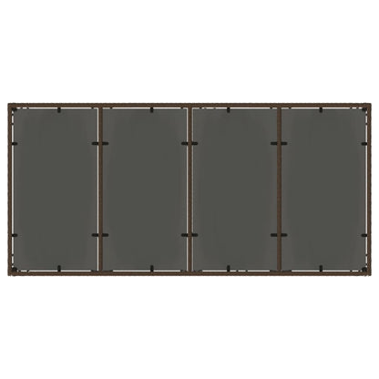 Tuintafel met glazen blad 190x90x75 cm poly rattan bruin - AllerleiShop