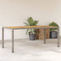 Tuintafel met acaciahouten blad 190x90x75 cm poly rattan grijs - AllerleiShop