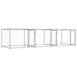 Hondenhok met deuren 6x2x1,5 m gegalvaniseerd staal grijs - AllerleiShop