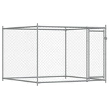 Hondenhok met deuren 6x2x1,5 m gegalvaniseerd staal grijs - AllerleiShop