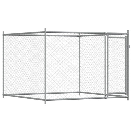 Hondenhok met deuren 6x2x1,5 m gegalvaniseerd staal grijs - AllerleiShop