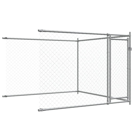 Hondenhok met deuren 6x2x1,5 m gegalvaniseerd staal grijs - AllerleiShop