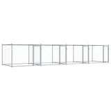 Hondenhok met deuren 8x2x1,5 m gegalvaniseerd staal grijs - AllerleiShop