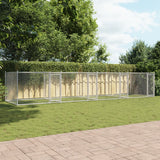 Hondenhok met deuren 8x2x1,5 m gegalvaniseerd staal grijs - AllerleiShop