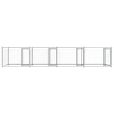 Hondenhok met deuren 8x2x1,5 m gegalvaniseerd staal grijs - AllerleiShop