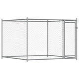 Hondenhok met deuren 8x2x1,5 m gegalvaniseerd staal grijs - AllerleiShop