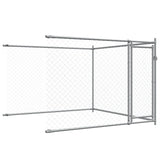 Hondenhok met deuren 8x2x1,5 m gegalvaniseerd staal grijs - AllerleiShop