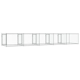 Hondenhok met deuren 10x2x1,5 m gegalvaniseerd staal grijs - AllerleiShop