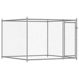 Hondenhok met deuren 10x2x1,5 m gegalvaniseerd staal grijs - AllerleiShop