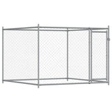 Hondenhok met deuren 12x2x1,5 m gegalvaniseerd staal grijs - AllerleiShop