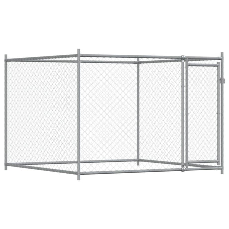 Hondenhok met deuren 12x2x1,5 m gegalvaniseerd staal grijs - AllerleiShop